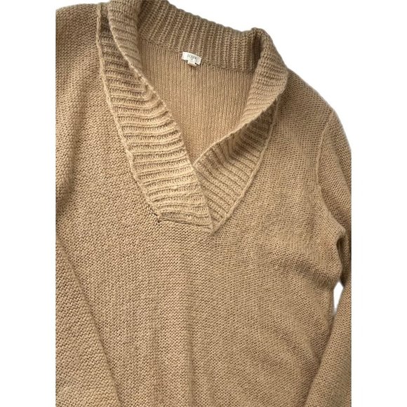 J.Crew Womens Pullover Sweater Brown Long Sleeve Shawl Collar Oversize Knit L - Picture 4 of 7